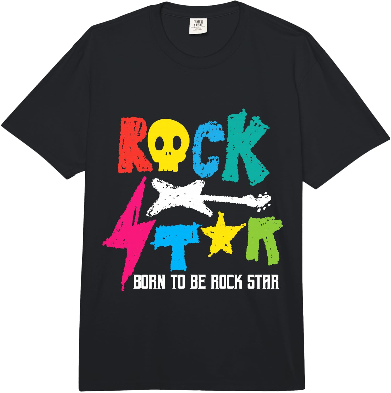 Rockstar Born to Be Rockstar Music Funny Gift Comfort Colors Adult Heavyweight Unisex T-Shirt S