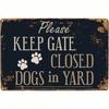 Vintage Metal Dog Sign Keep Gate Closed Funny Farmhouse Wall Decor 8x12 Inch Home Garden Yard