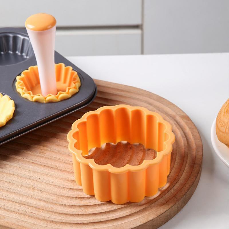 Tart Shells Mold Set Pastry Tamper Plastic Mini Tart Tamper Round Tartlet Tarts Shell Maker Baking Tools
