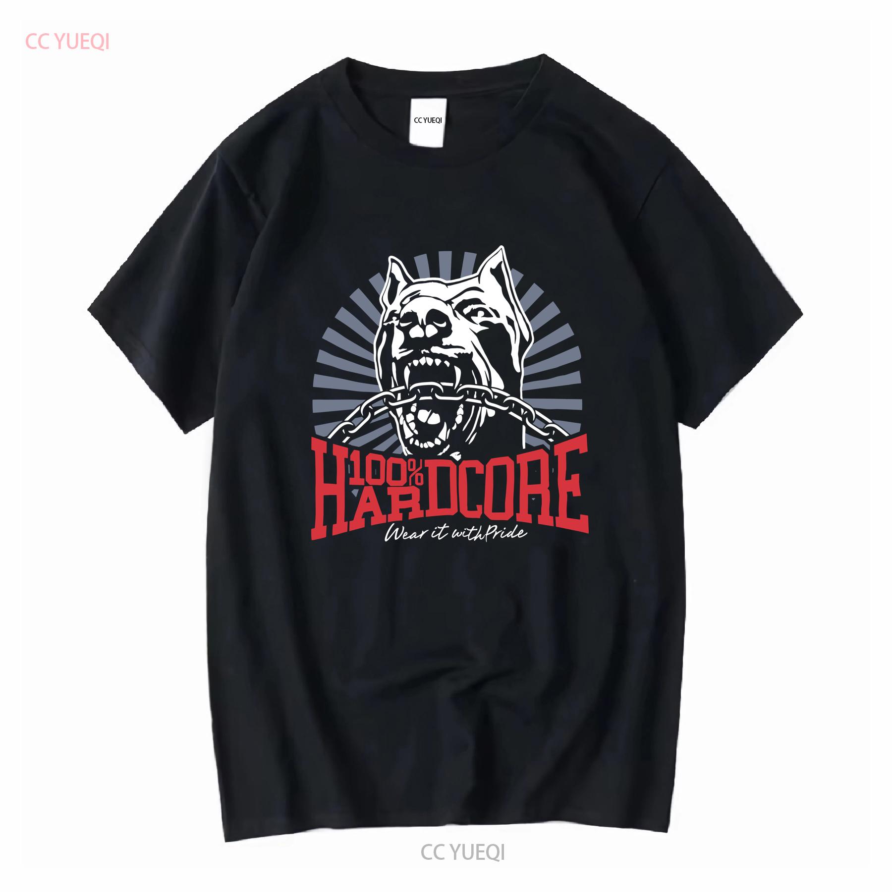 ZheXiong TEE 100 HARDCORE T-shirt Hond 1 Zwart Heren Gabber Pitbull vintage Gewassen homme Top Voor Dagelijks Gebruik Elastisch Stijlvol Ademend 2XL