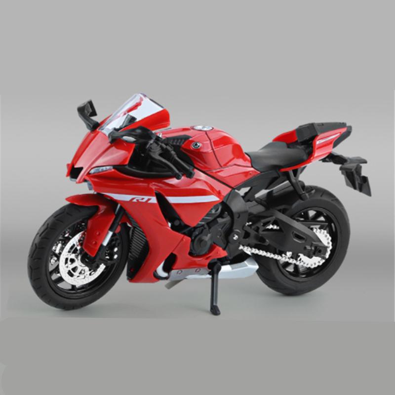 1/12 YAMAHA YZF-R1 Alloy Racing Motorcycle Model Diecast Street Sports Motorcycle Model Simulation Sound Light Kids Toys Gift