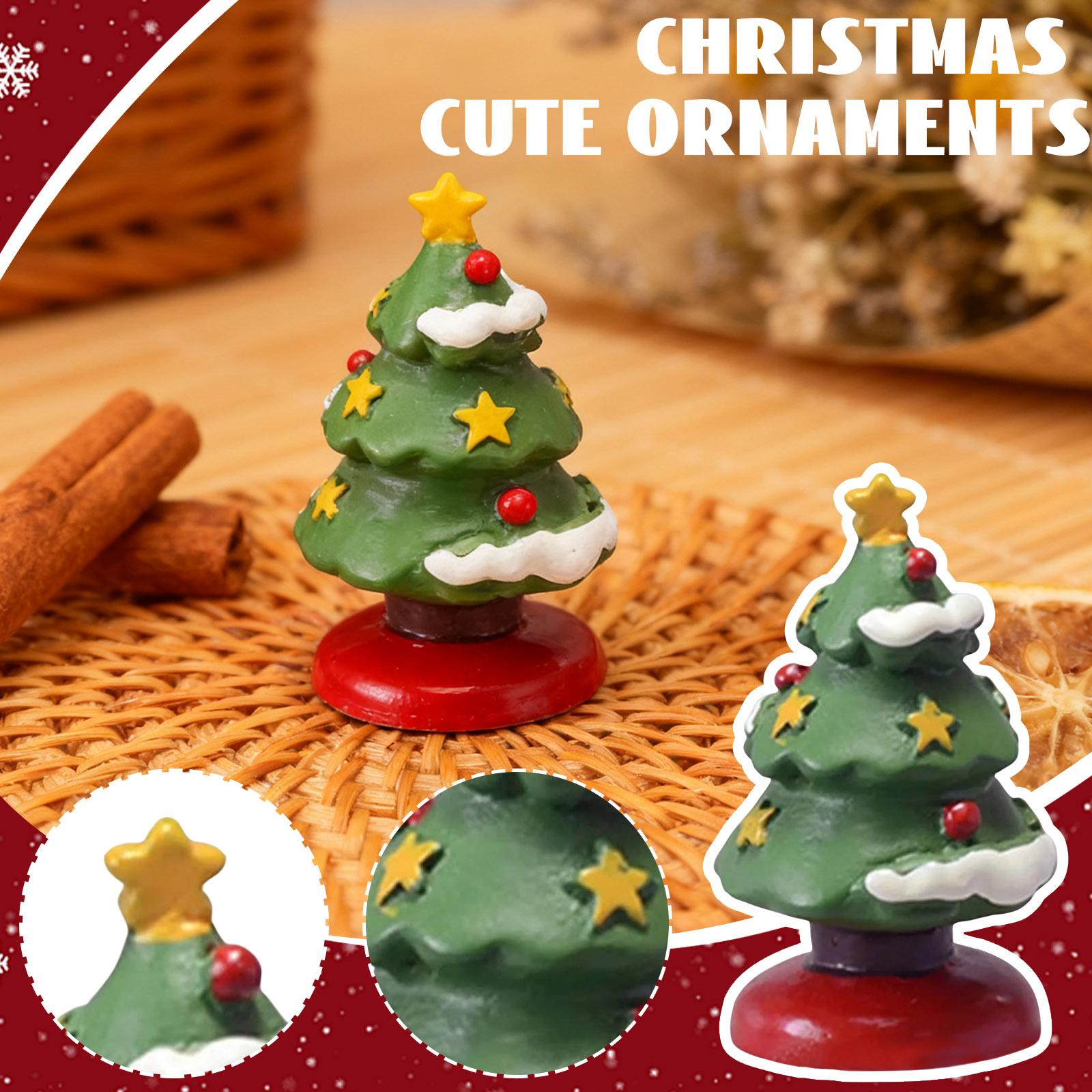 

Vintage- Artificial Resin Christmas Tree, Cute Desktop Christmas Tree, Suitable For Winter Craft Decorations And New Year Decorations. One Size