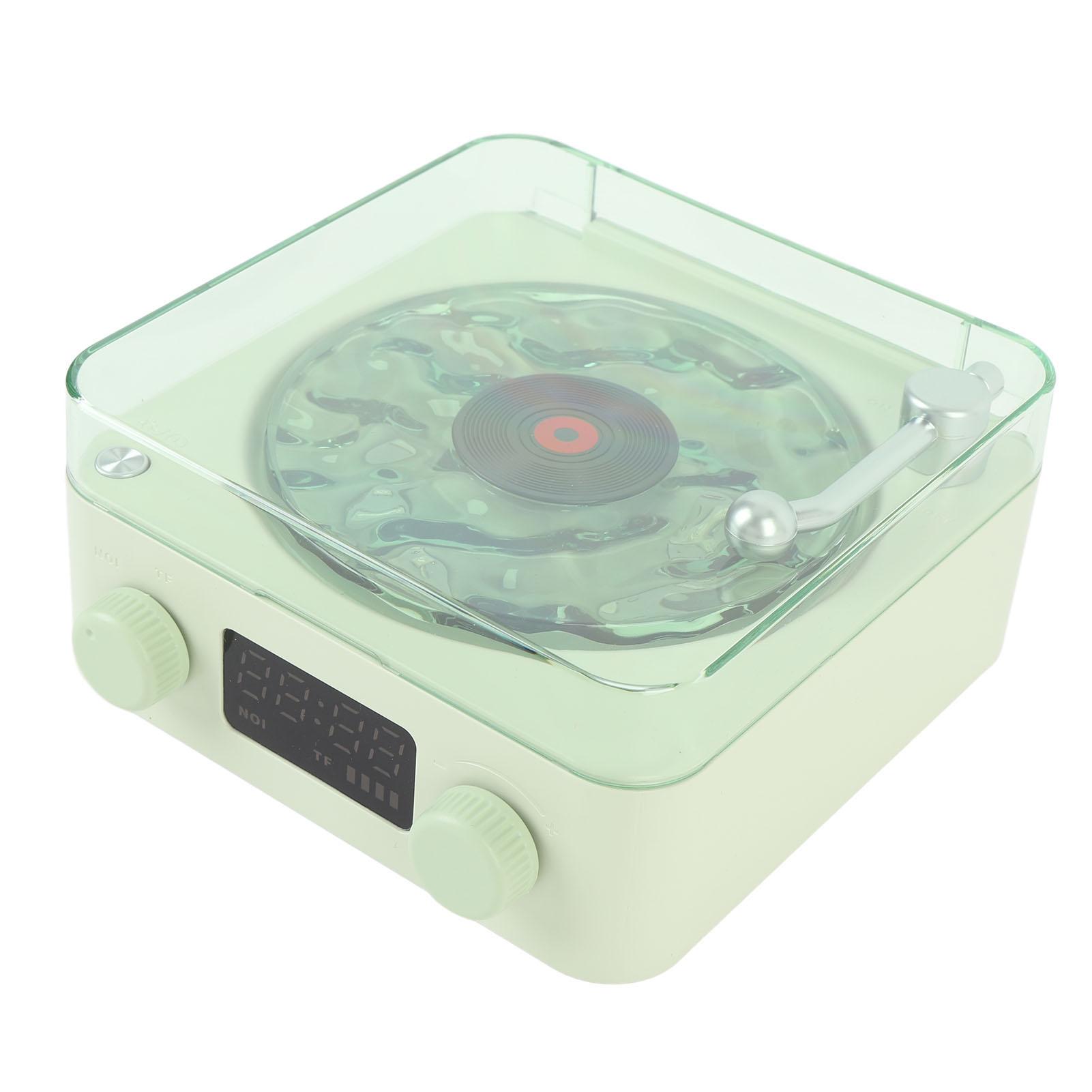 

Проигрыватель пластинок Bluetooth-динамик 4 режима Регулируемая подсветка и время Винтажная модель пластинки Динамик зелёный