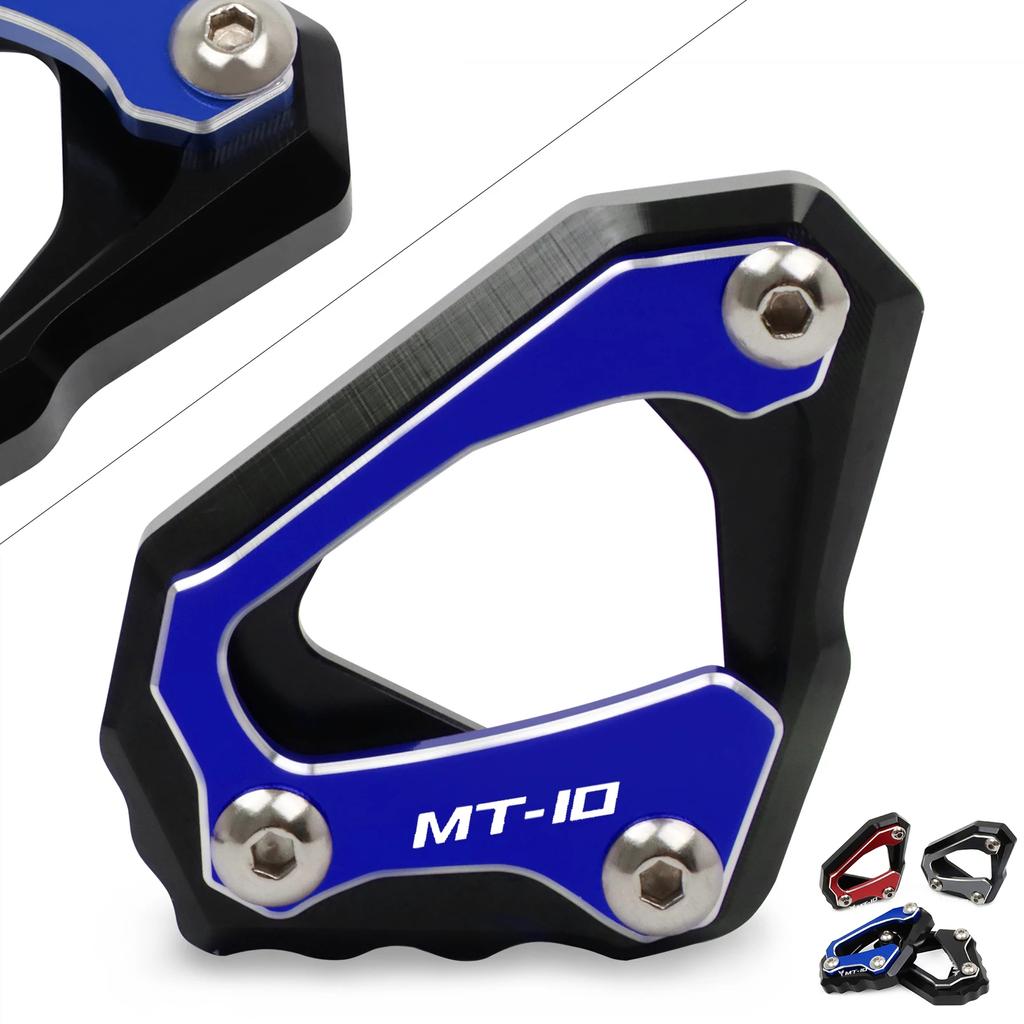 Motorcycle CNC Kickstand Foot Side Stand Extension Pad Support Plate For Yamaha MT-10 MT 10 MT10 FZ-10 FZ10 R1M R1 M 2015-2025