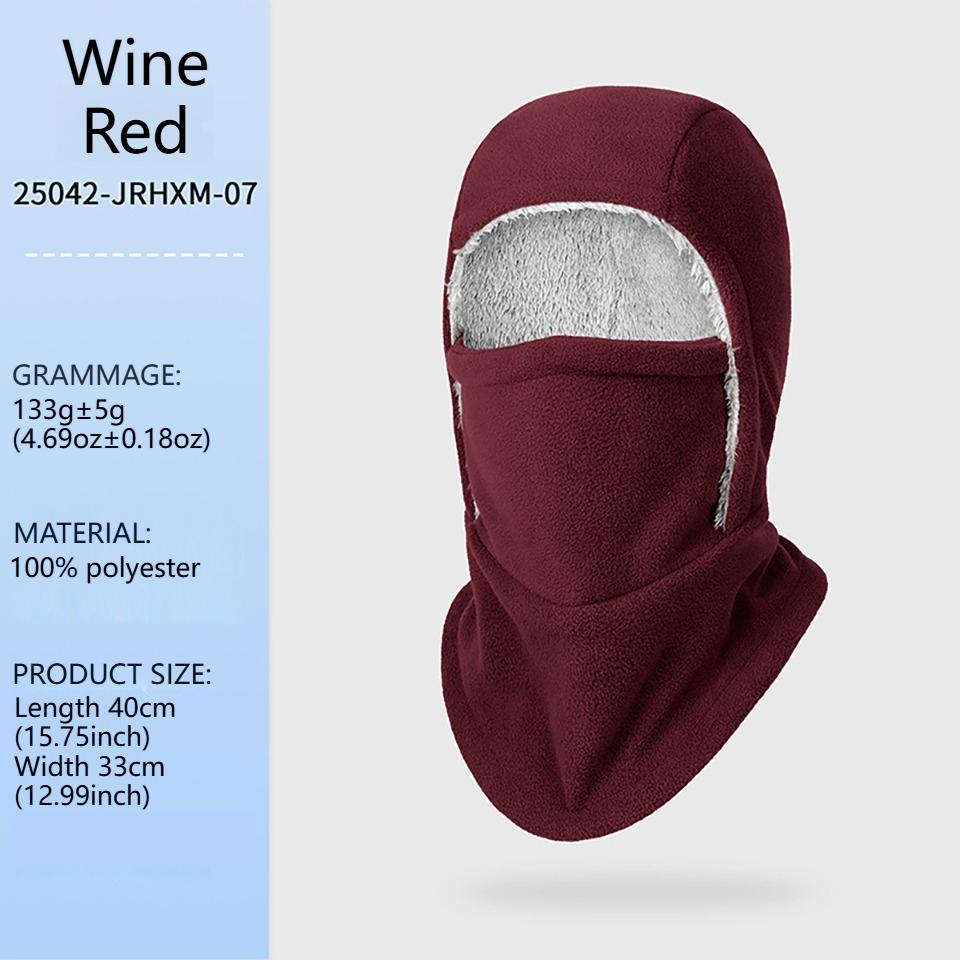 Getinfit Radmaske Herbst Winter Outdoor Schutz vor kaltem Wind Überziehmütze Integrierter Nackenschutz Fleece Verdickt Ski