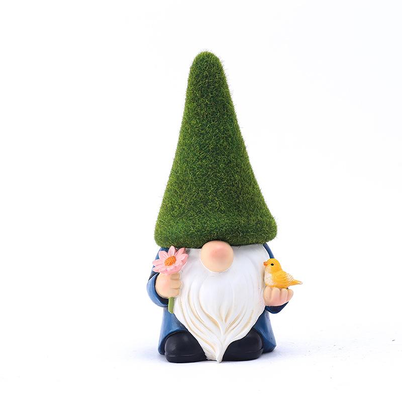 Cartoon Garden Flocking Goblin Resin Ornament Cute Faceless Doll Dwarf Statue Garden Bonsai