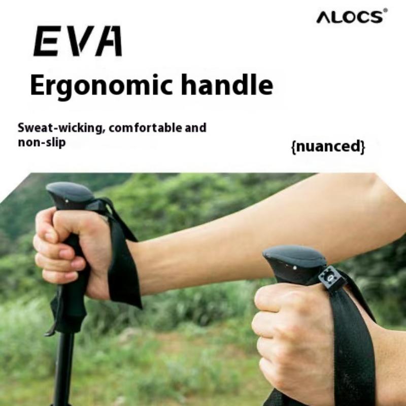 Alocs Foldable trekking pole lightweight trekking pole aluminum alloy trekking pole portable trekking pole ergonomic handle trekking pole