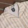 Vans Stripe Print Camp Collar Short Sleeve Shirt Beige Brown Women VN000G3NDJR