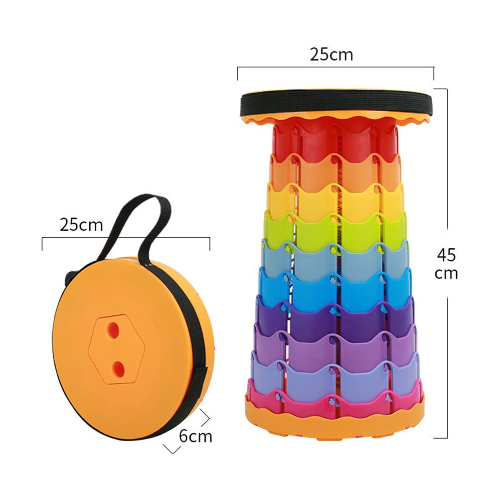 

Camping Portable Telescopic Stool Foldable Retractable Extendable Height Adjustable Wild Picnic Fishing Chair For Outdoor Travel Mango Yellow Colorful #1