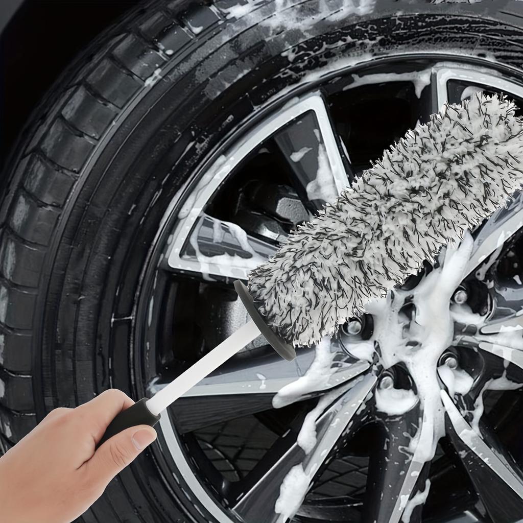 Car Wheel Cleaning Brush Rim Brush 41.91 Cm Non-Slip Handle Wheel And Rim Detailing Brush Auto Care For Car Motorcycle Bicycle