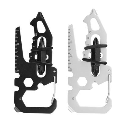 Hot Multifunctional Stainless Steel Carabiner Keychain Bottle Opener Multi-Tool Card Portable Outdoor Tool For Camping Climbing