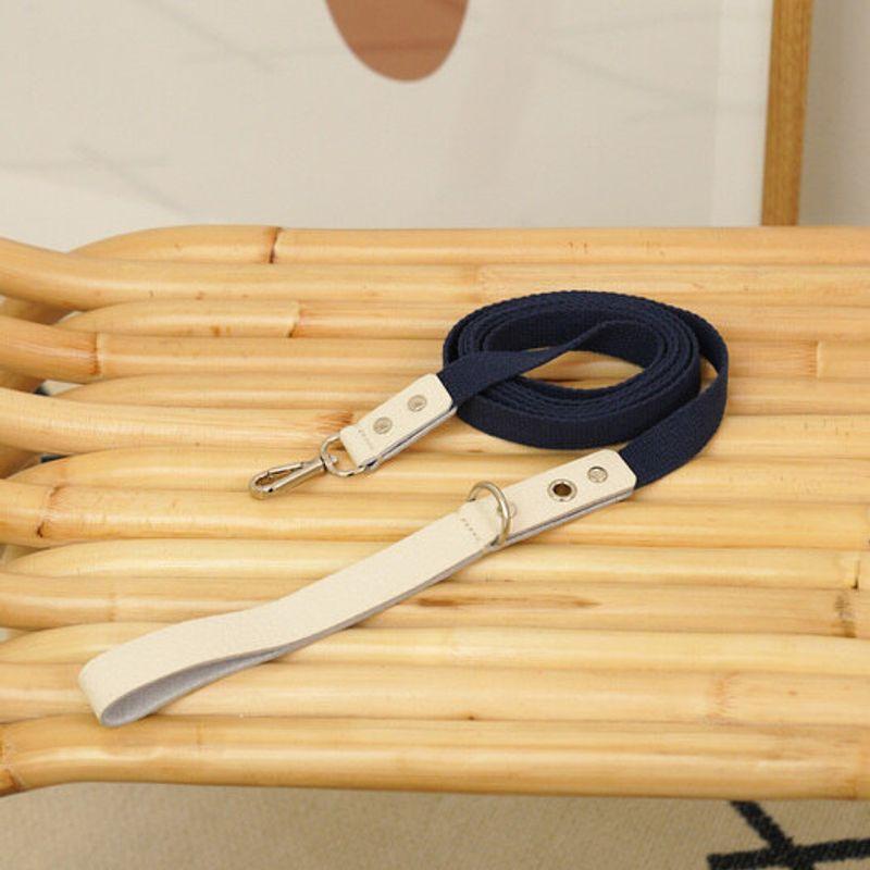 MAISON DE MIU Running Mate Leather&Webbing Lead_White/Navy