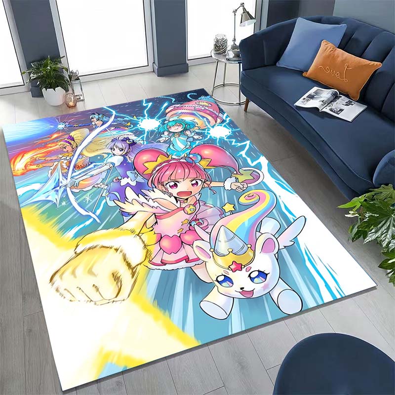 Cute Cartoon Pretty Cure Pattern Rug, Large Area Non-slip Washable Rug,, Suitable for Bedroom Home Decoration.666