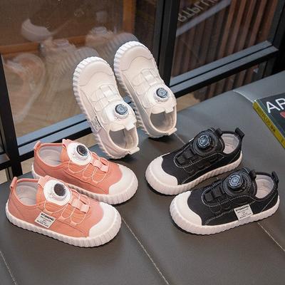 Girls Spring Breathable Casual Swivel Buckle Canvas Shoes Students Non-slip Wearable Design Single Shoes
