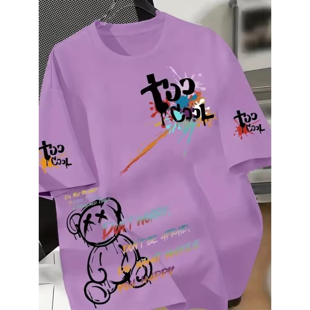 Heißer Verkauf Neues Herren-Pokerwürfel-Printmuster Rundhalsausschnitt Atmungsaktives T-Shirt Outdoor Hautfreundliches Lässiges Oberteil