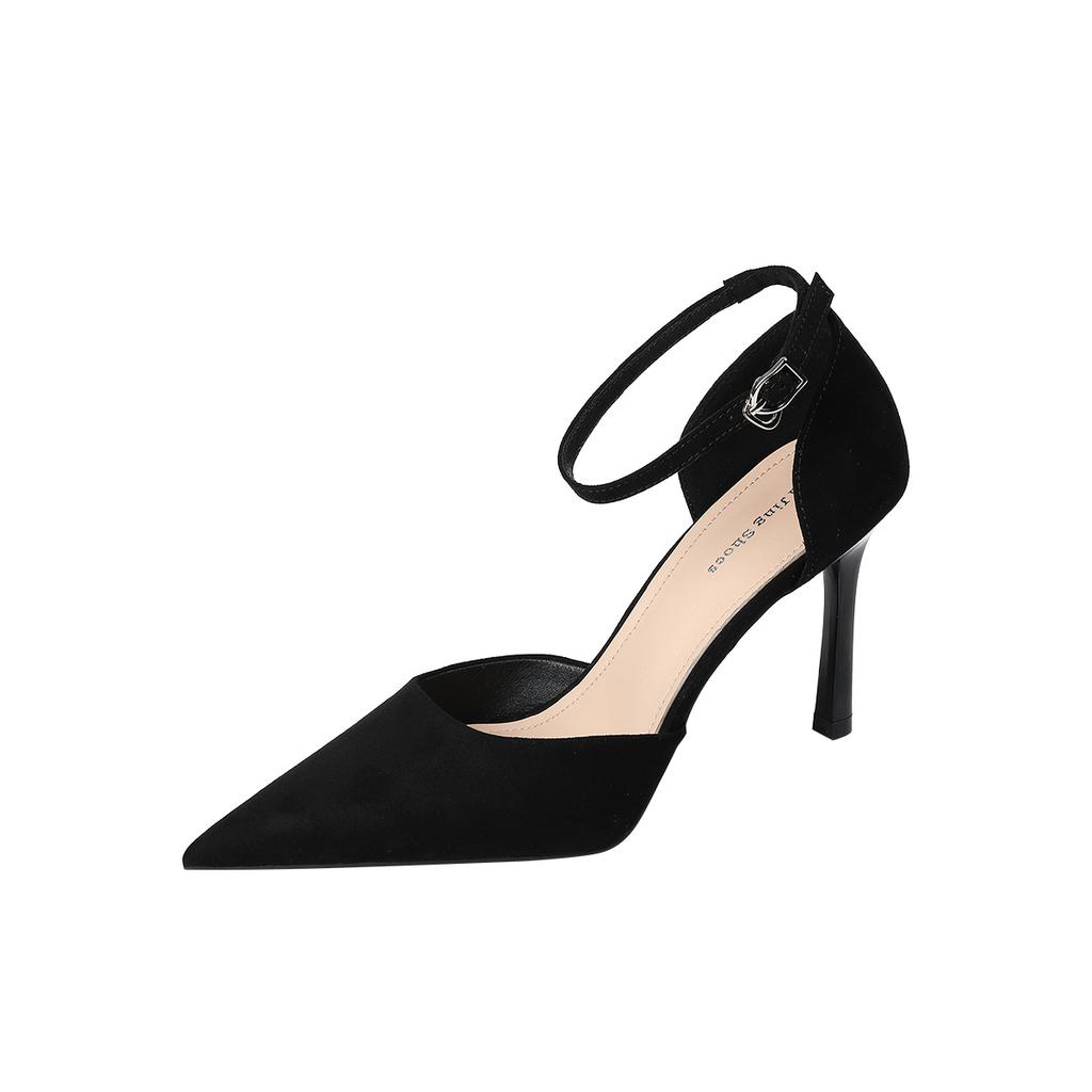 2199-2 European and American style simple hollow shallow mouth thin heel shoes new word with pointed high heel shoes