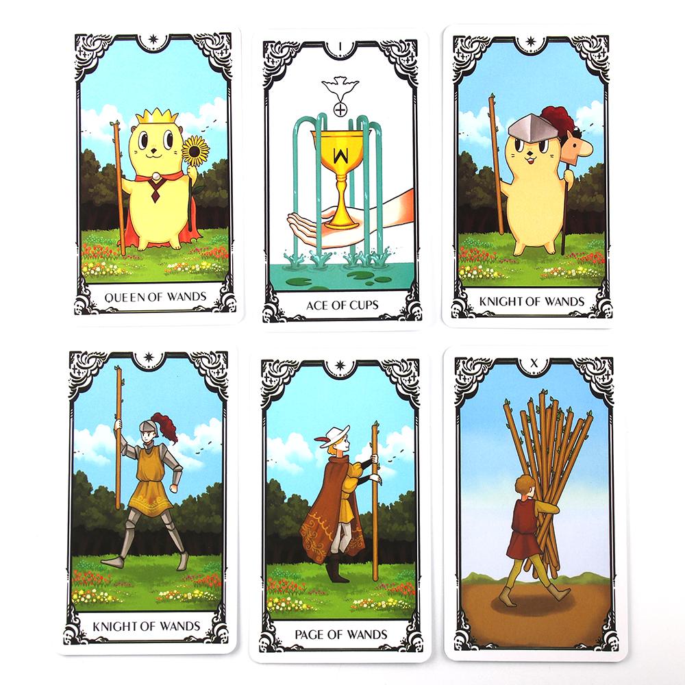 Tarocchi Fiabeschi per Principianti Set con Libretto 78 Carte 6 Carte di Corte Extra di Animali Carini Gioco di Carte
