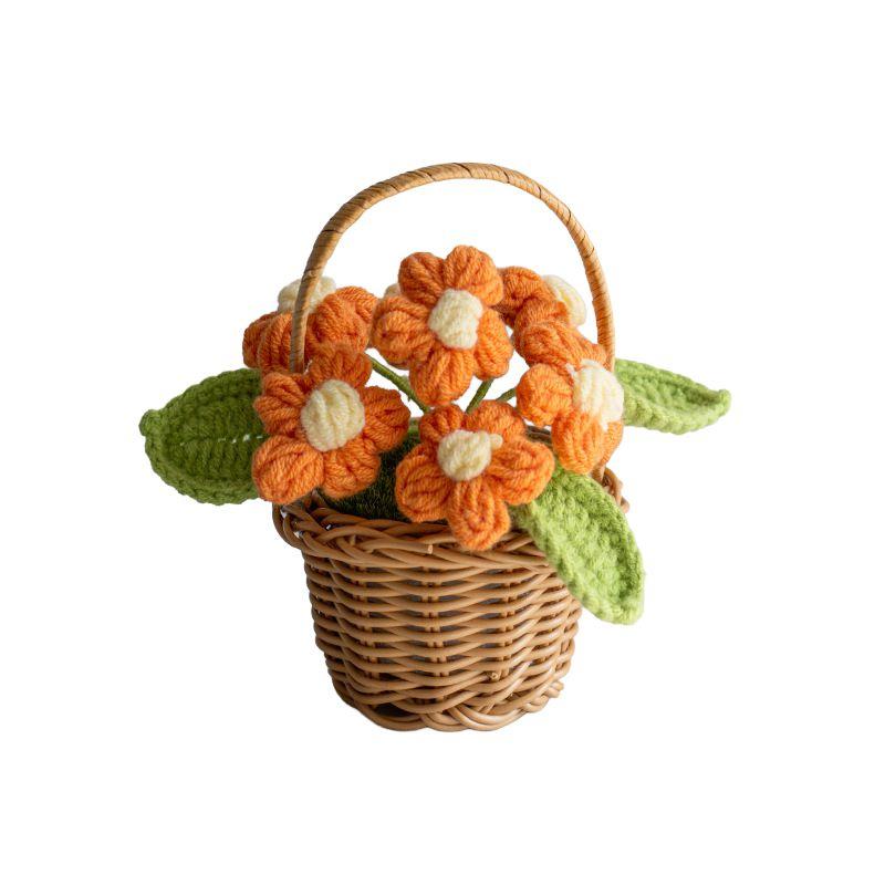 Simulated Flower Potted Plant Crochet Flower Ornament