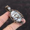 Evil Eye Dendrite Opal Pendant Copper Wire Wrapped Pendant Rainbow Moonstone Pendant Gemstone Jewelry Gift For Mom Handmade Evil Eye Jewelry