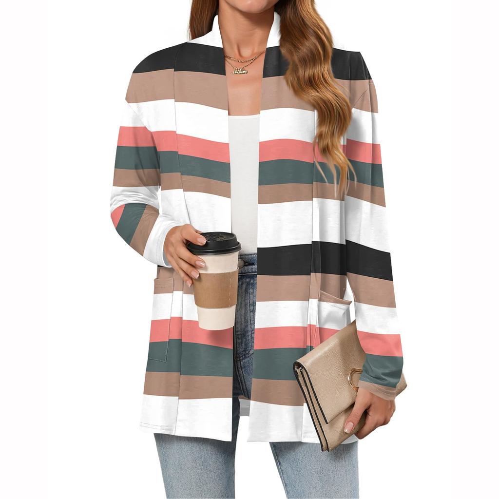 Women's Lightweight Cardigan Sweaters Open Front Long Sleeve Casual Loose Thin Cardigans With Pockets