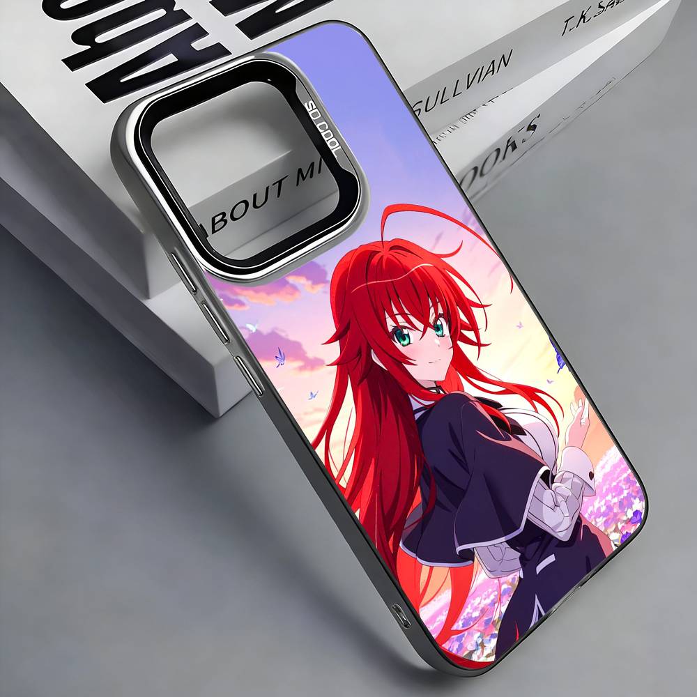 High School DxD Rias Gremory Phone Case For iPhone 17, 16,15,14,13,12,11 Plus,Pro Max, Colorful Silver Funda Cover