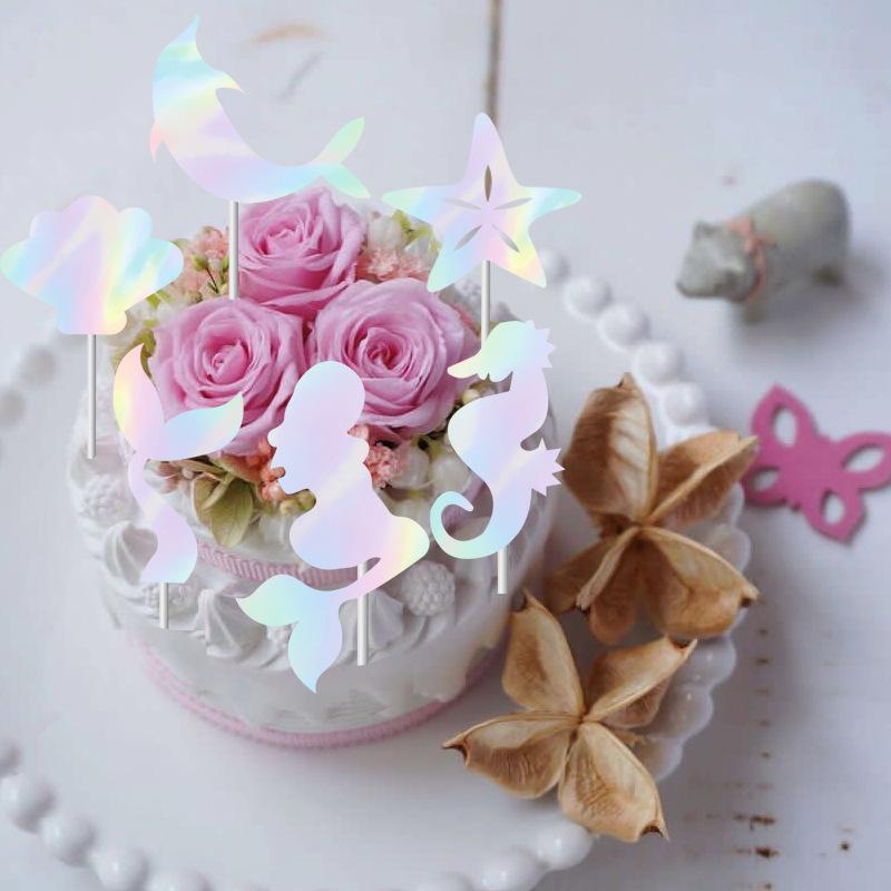 Birthday Party Topper, Laser, Mermaid Theme, Cake Topper, Party Decoration, Paper Products, Cake Decoration Banner