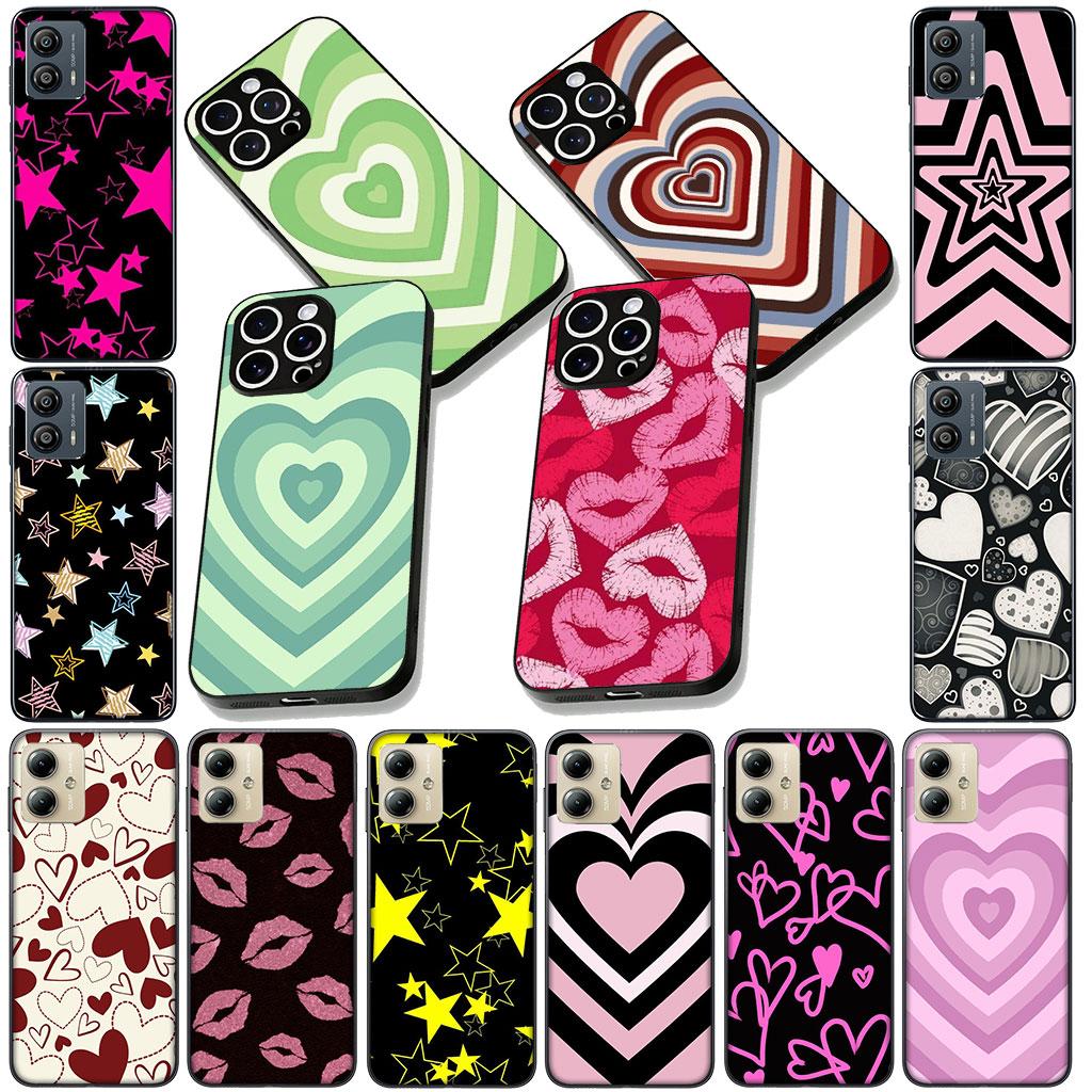 Cover for Samsung Galaxy S22 S21 S20 FE Ultra Plus A35 A36 A55 A37 A33 A34 A57 Coque Phone Case Pink Star Dark Red Heart Love