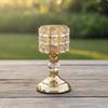 CrystalPaneled Candle Cup Holder | Decorative, Freestanding Metal with CrystalLike