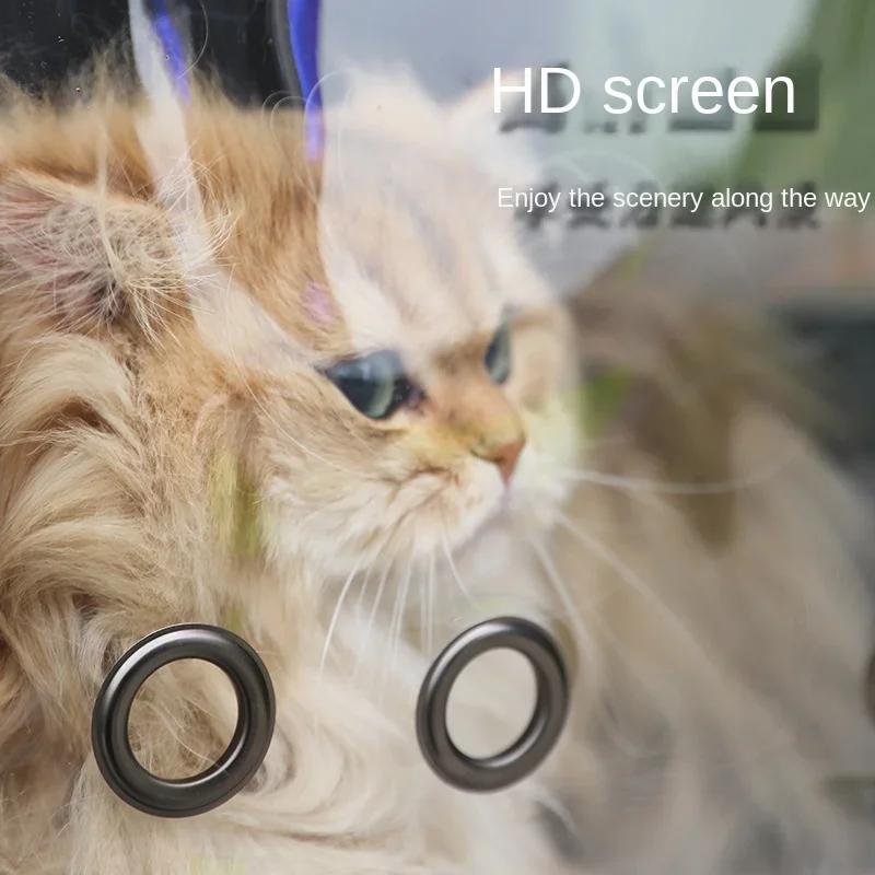 Carrier Pet Backpack Breathable Puppy Carrying Bag Oxford Cloth Portable Foldable Large Space Transparent Pet Carrier Supplies