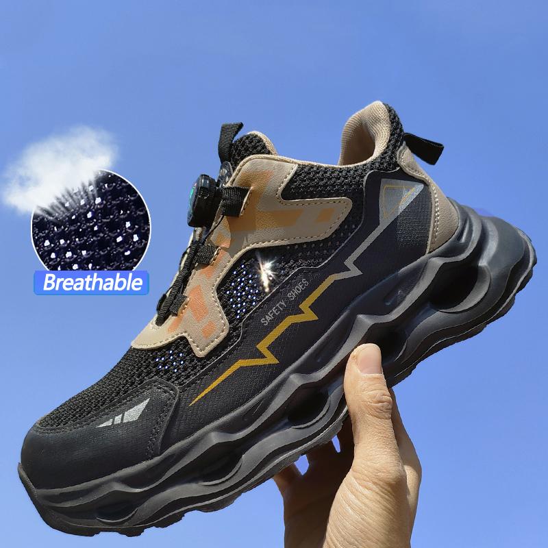 

Rotating button Work Shoes Men breathable Safety Shoes Composite toe Protection Shoes Work Sneakers Puncture-Proof Men Boots 36