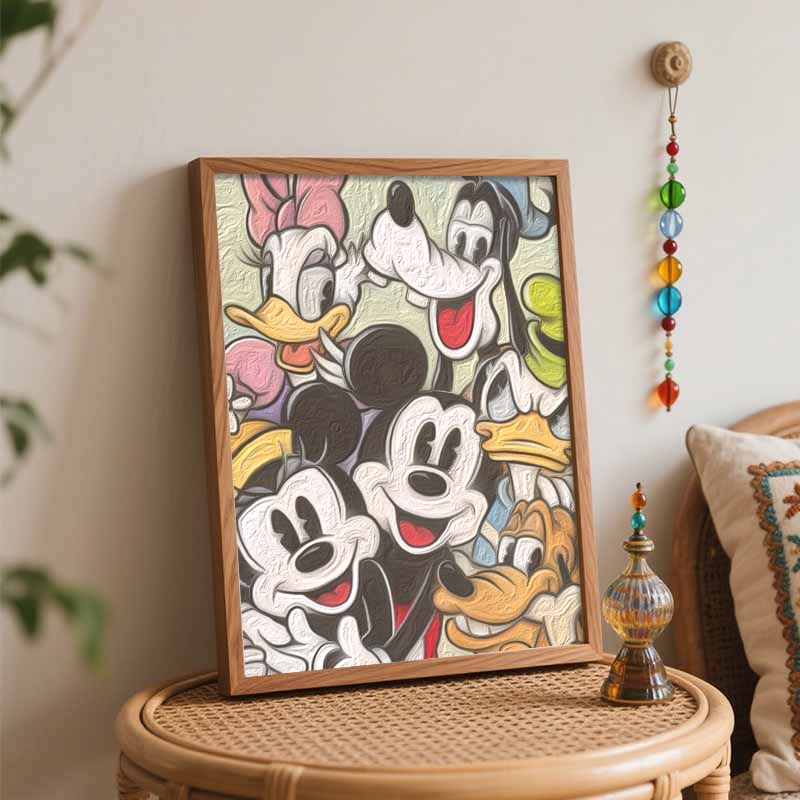 Disney Mickey Friends digital oil painting diy handpainted coloring painting home decoration classic cartoon characters art wall decor fun