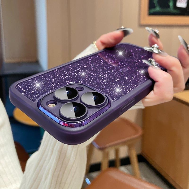 Fashion Bling Glitter Phone Case  For iPhone 16 15 Pro Max 14 13 12 11 16Plus Luxury Shockproof Bumper Silicone Clear Back Cover