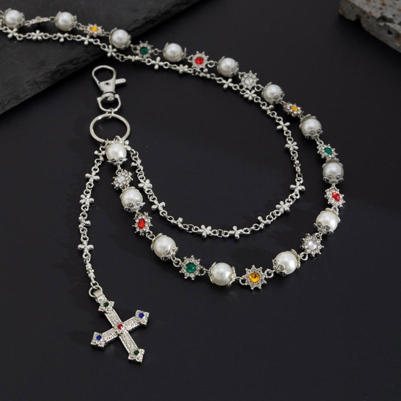 Sophisticated Long Pearls Waist Chain Handmade Pearls Belt Elegant Pants Chain Women Accessory Perfect for Sweater Dress