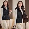 Autumn and winter new down cotton vest high sense women's hooded warm fashion thickened sleeveless cotton jacket