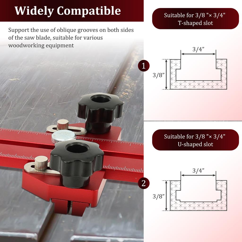 Thin Rip Table Saw Jig Guide Aluminum Alloy Woodworking Thin Ripping Jig High Precision Narrow Strip Repetitive Cutting Guide