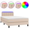 Vidaxl Letto Continentale Con Materasso E LED, Cappuccino, 120X190 Cm