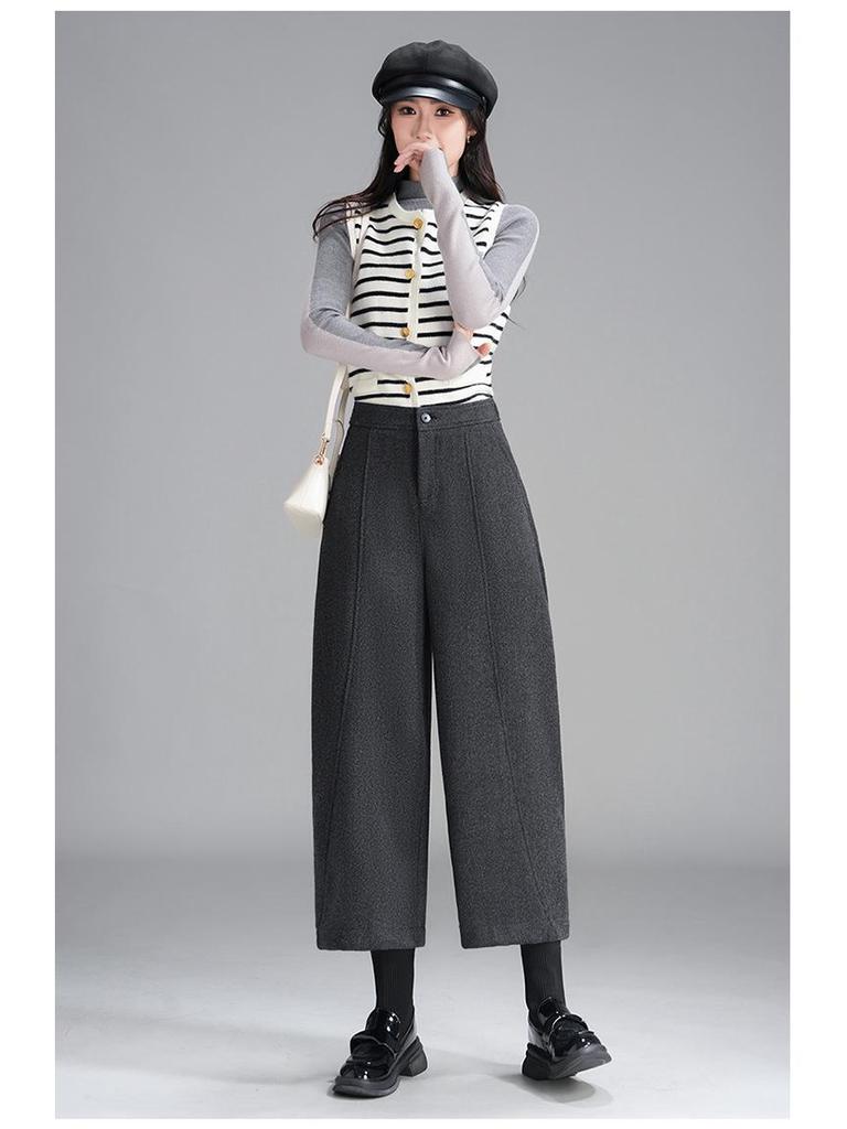 Versatile Women's High-Waisted Slimming Wide-Leg Pants - 2025 Autumn/Winter Trend 