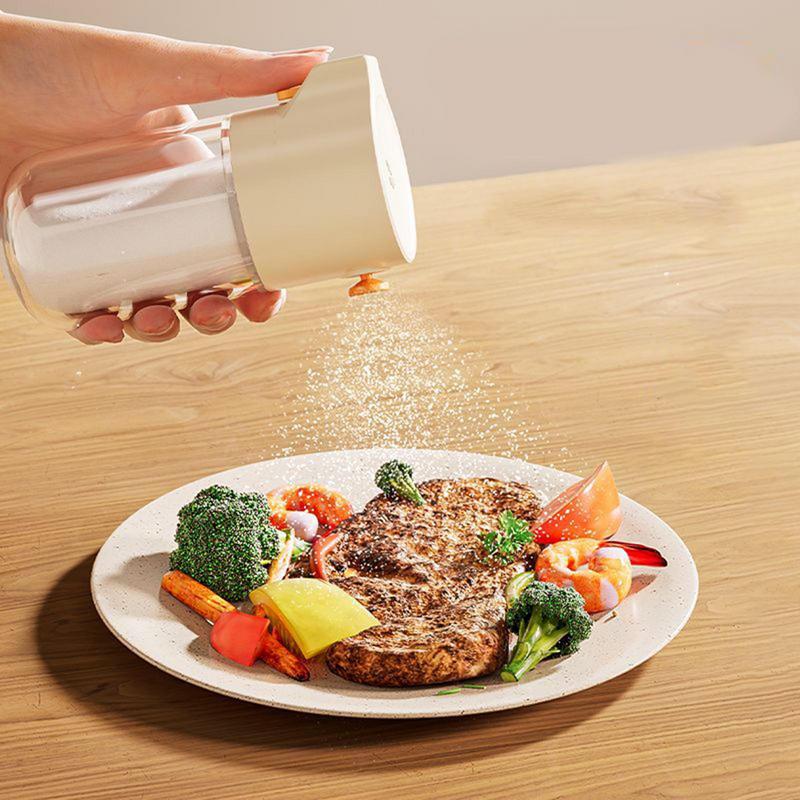 Salt Shaker Dispenser Measuring Salt And Pepper Shakers With Lid Precise Push Type Seasoning Bottle Sprinkle 0.5 Grams Salt