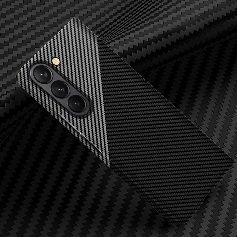 Ultra tenké matné pouzdro na telefon z uhlíkových vláken pro originální Samsung Galaxy Z Fold 7 6 5 4 na dotek jako kůže, nárazuvzdorný tvrdý zadní kryt