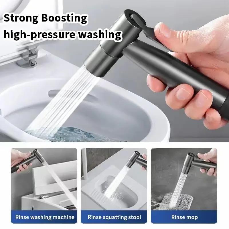 Handheld Bidet Sprayer 1-in-2-out Dual Control Valve For Toilet Extra Long Hose High Pressure Bathroom Spray Gun Kit For Bidet