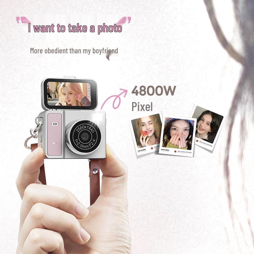 Mini Thumb Digital Camera with Flip Screen: HD Selfie Pendant for Students & Parties