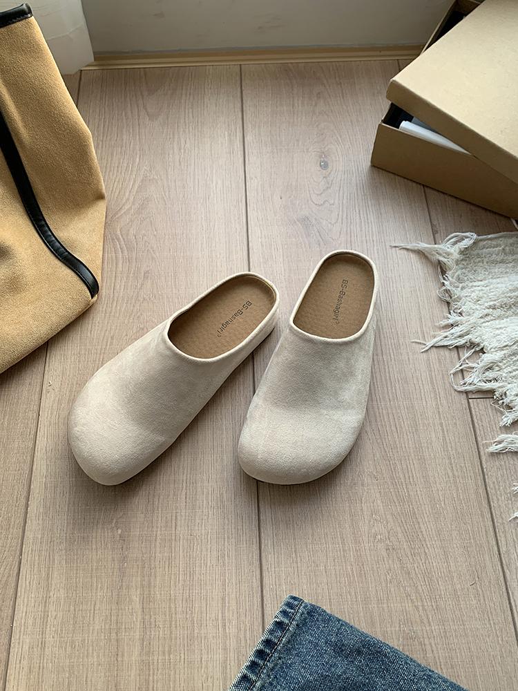 

Slippers Women Outside Spring New Retro Casual Slippers with Thick Bottom Increased Inner Height Baotou Slippers Sandals 40 бежевый