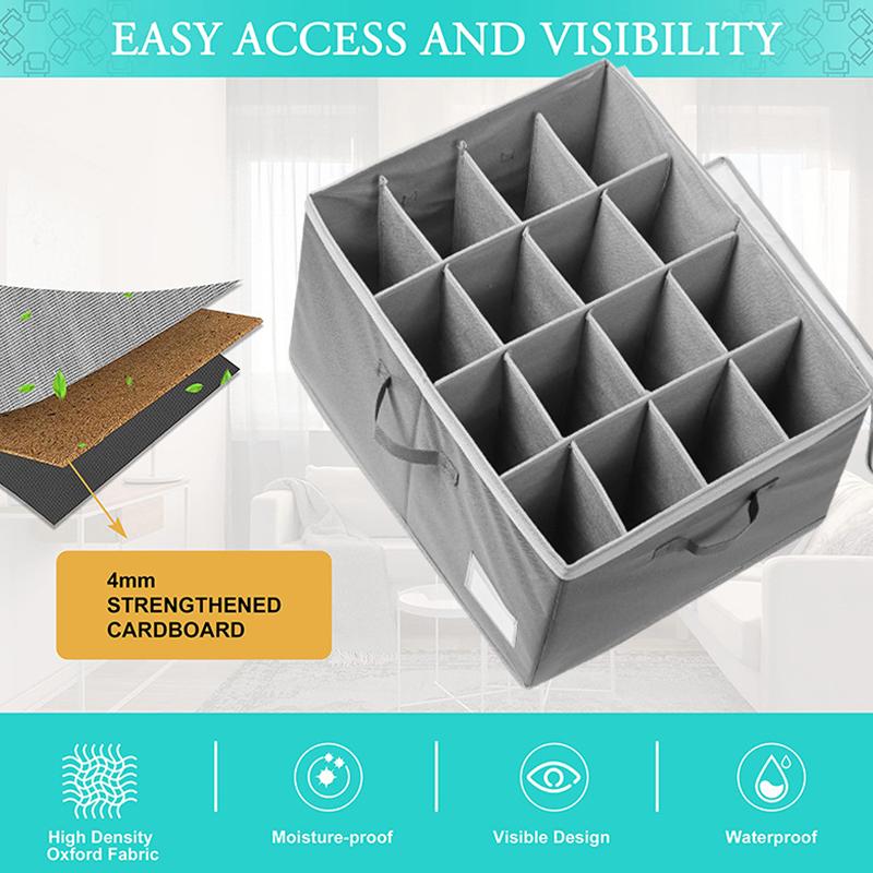 2 wardrobe shoe storage compartments, suitable for 16 pairs of shoes, large shoe box storage container, transparent foldable