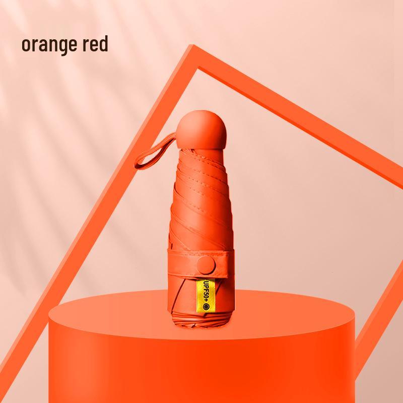 Kompakter UV-Schutz Faltbarer Regenschirm mit Schwarzer Fütterung