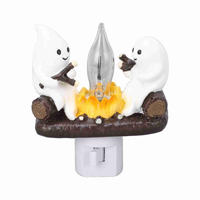 Ghost Campfire Flickering Nightlight LED Campfire Ghost Night Light Flickering Flame Lamp for Home