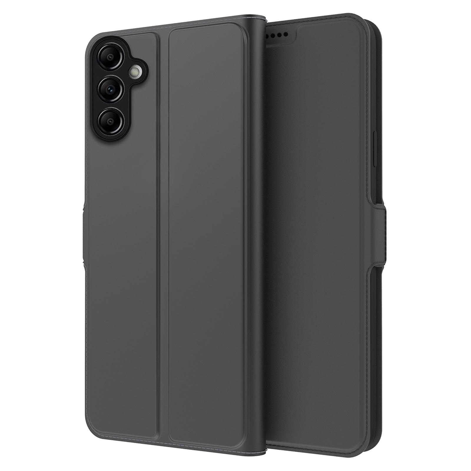 

Для Samsung Galaxy A34 5G Чехол-книжка из ПУ кожи с держателем для карт и складной подставкой Black