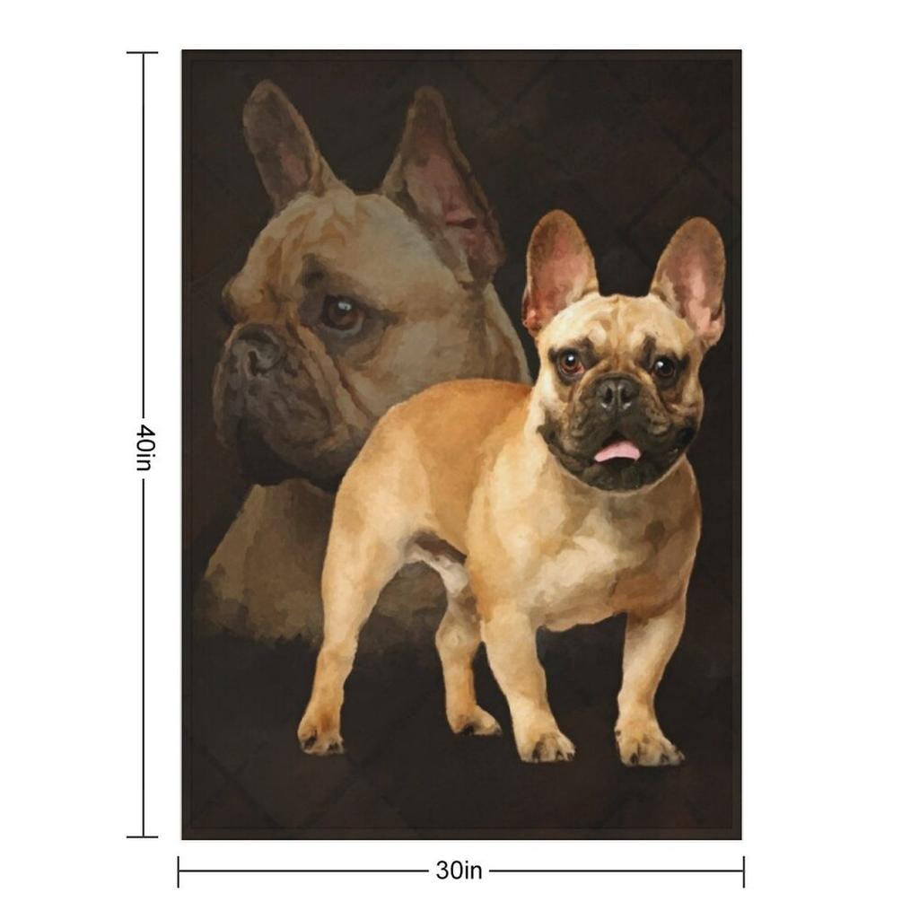 French Bulldog -Frenchie Dog Throw Blanket Anime Sofas Sofa Bed Decoratives Blankets