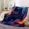 1pc Mystical Wolf Blanket, Lightweight Flannel Fleece with Digital Printing, Soft Warm for Sofa, Travel, Camping, Office, Couch, Chair, and Bed, All-S