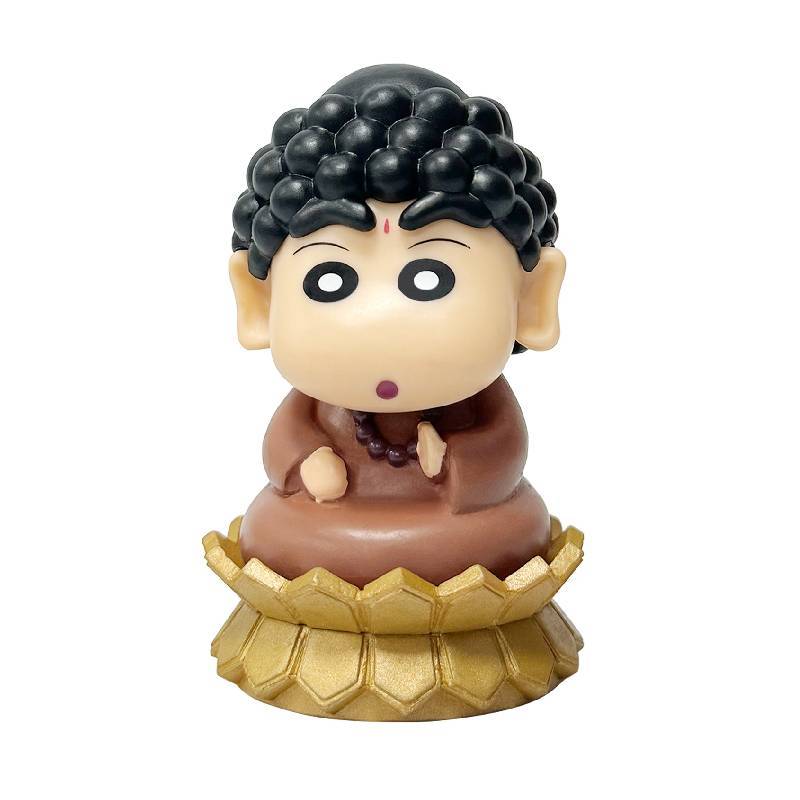 Crayon Shinchan Lucky Lotus Action Figures Model Pvc Desk Car Ornament For Home Office Decor