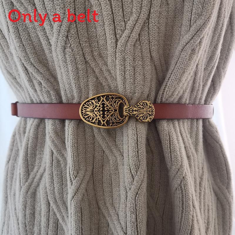 Waist Belt Leather Women Slim With Metal Clasp For Fashionable Outfits Casual